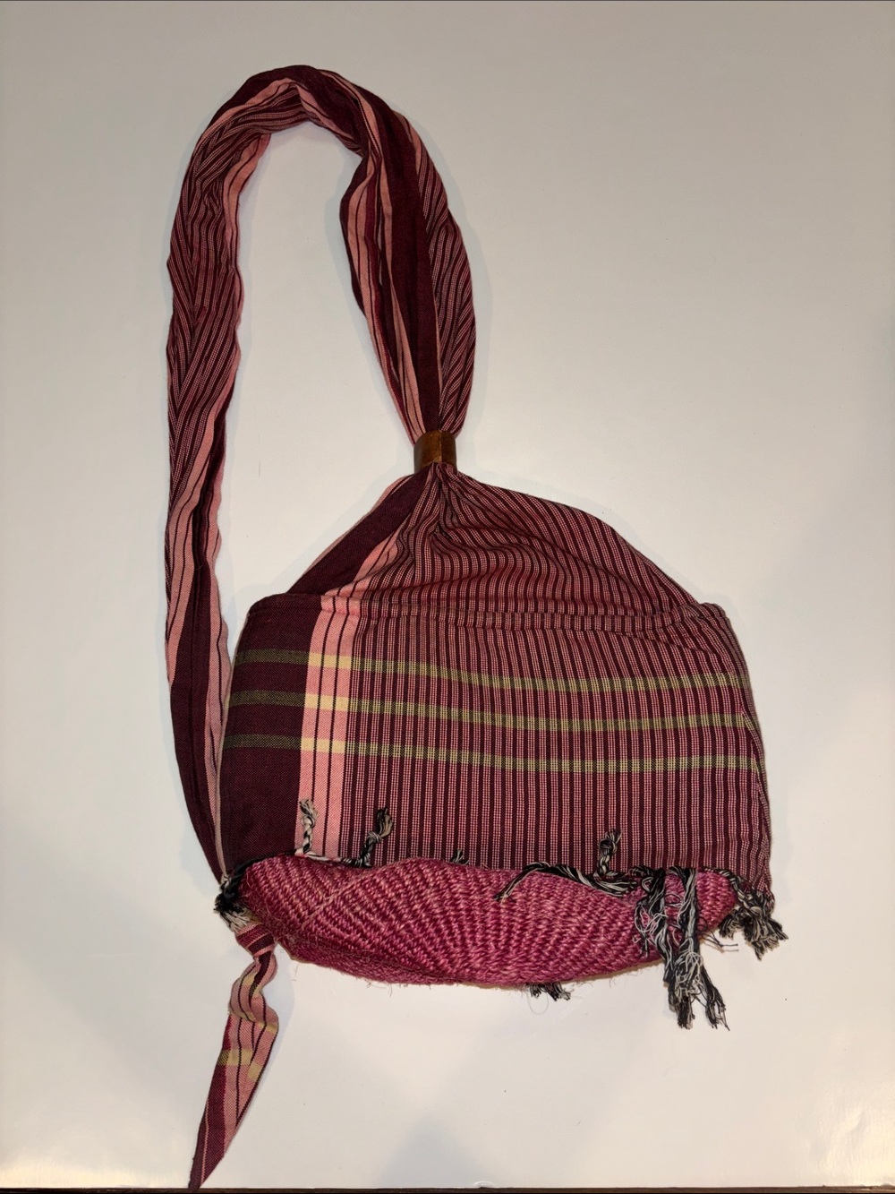 BOHO Women’s Pink Striped sling Crossbody Bag